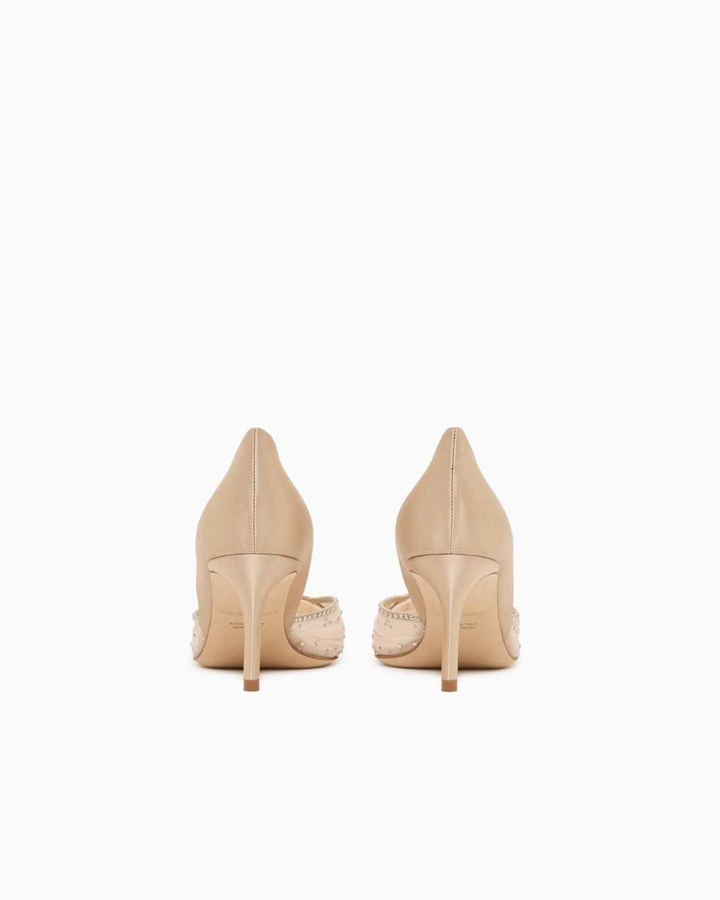 Giorgio Armani White Tulle, Satin And Rhinestone Court Shoes