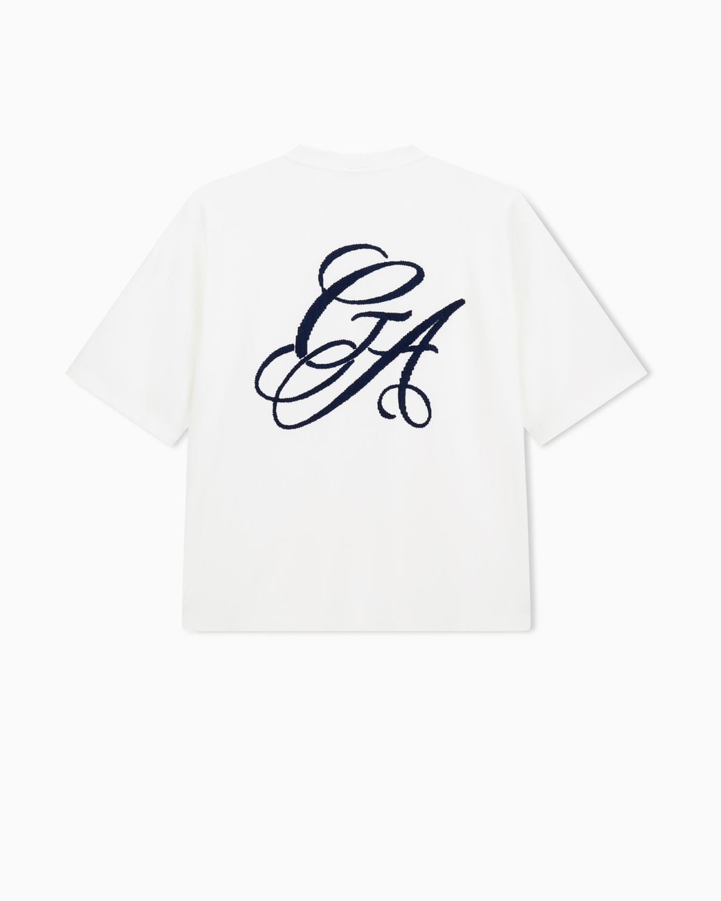 Giorgio Armani White Jersey T-Shirt With Oversized Ga Logo for men