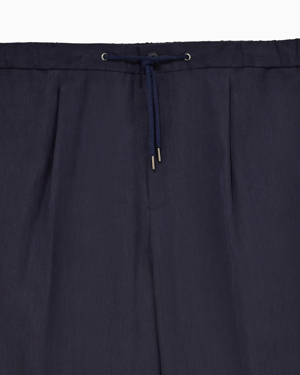 Giorgio Armani Blue Linen Trousers With A Single Pleat And Drawstring for men