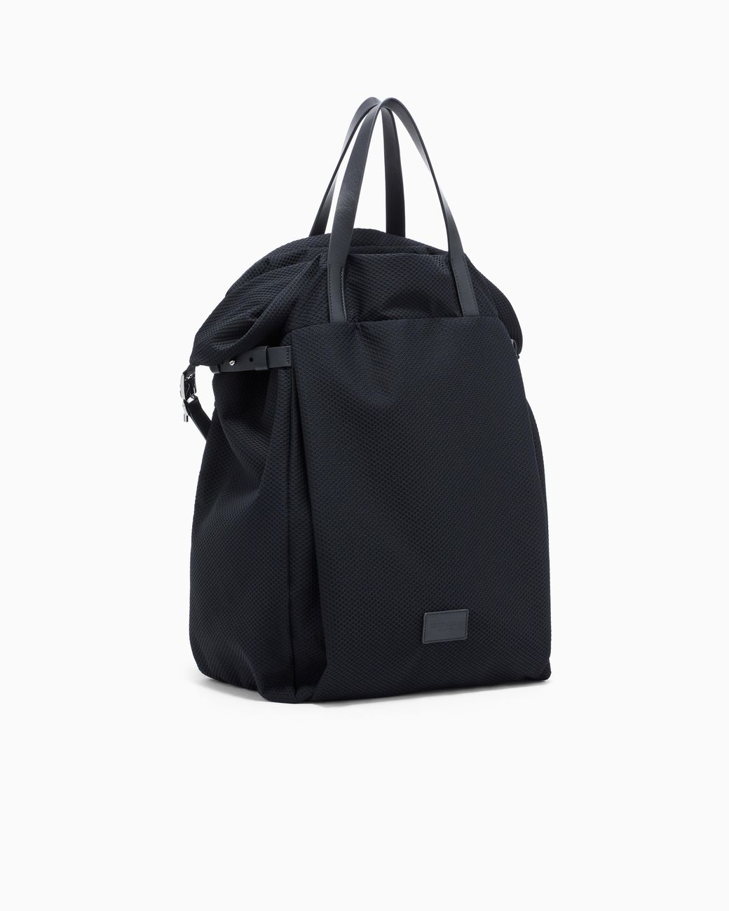 Giorgio Armani Black Mesh And Leather Backpack for men