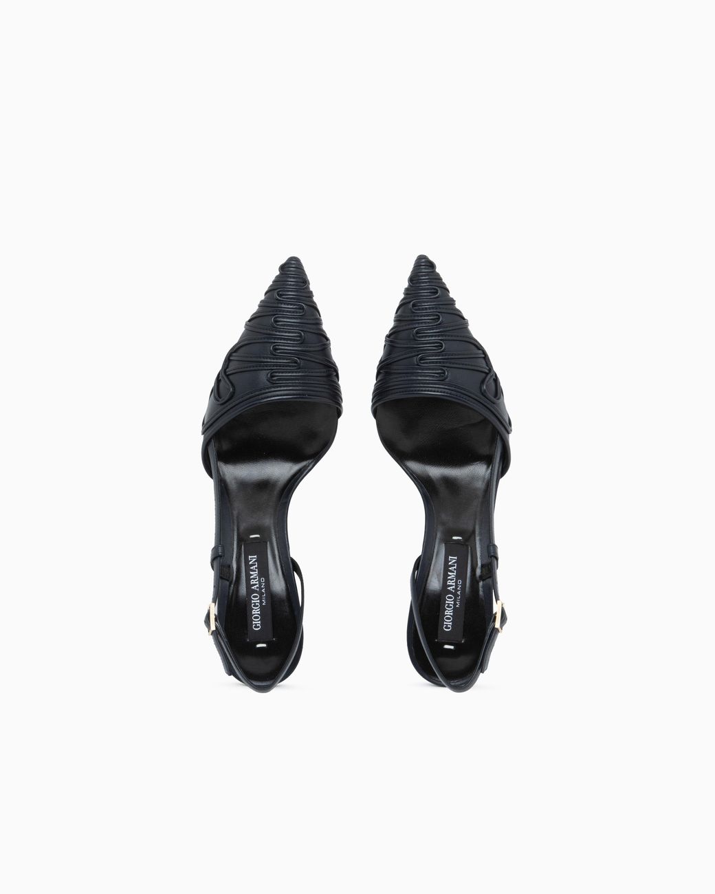 Giorgio Armani White Decollete Shoe With Cornely Details And Leather Upper