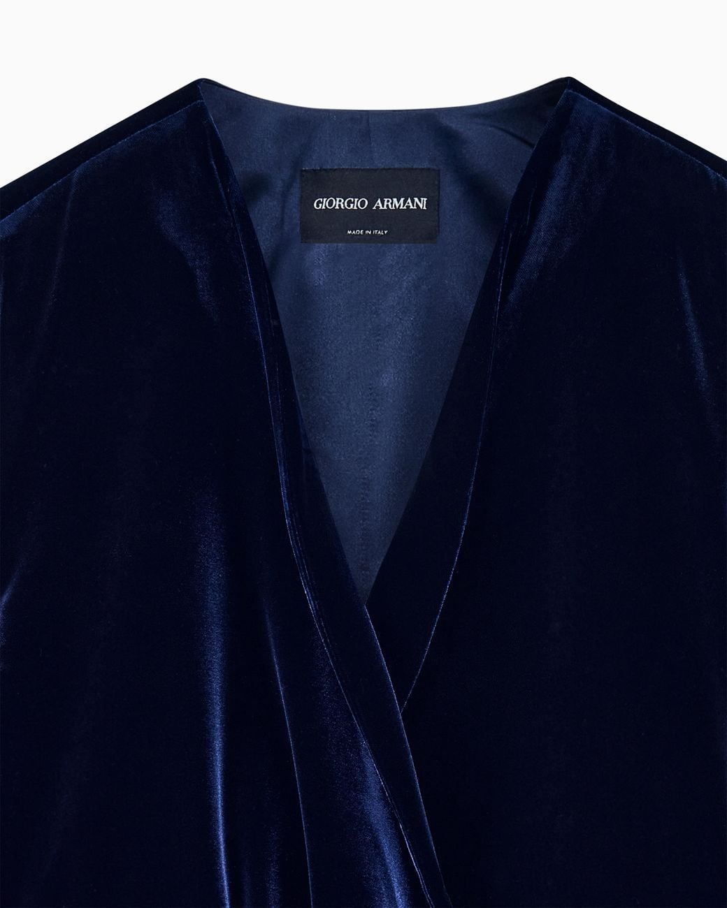Giorgio Armani Blue Blazer Velvet With Asymmetrical Closure And Leather Tassels