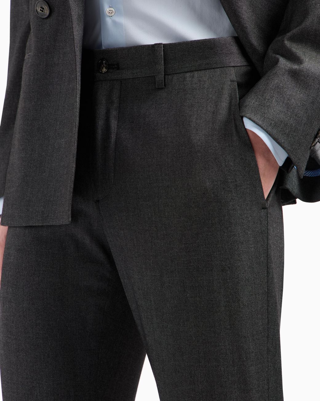 Giorgio Armani Black Soho Line Double-Breasted Denim-Effect Cashmere And Stretch Cotton Suit for men