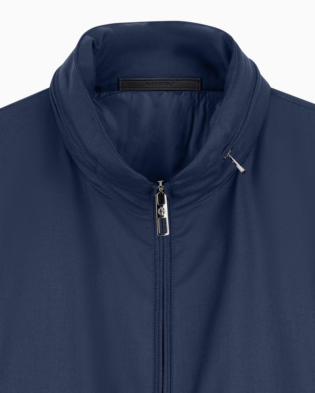 Giorgio Armani Blue Cashmere Gabardine Blouson With A Hidden Hood Icon for men