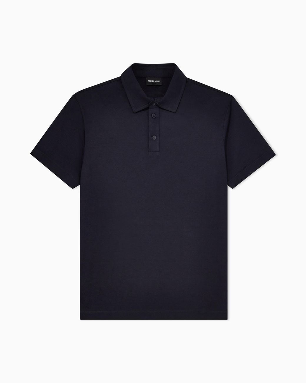 Giorgio Armani Blue Silk And Cotton-Mélange Jersey Polo Shirt for men