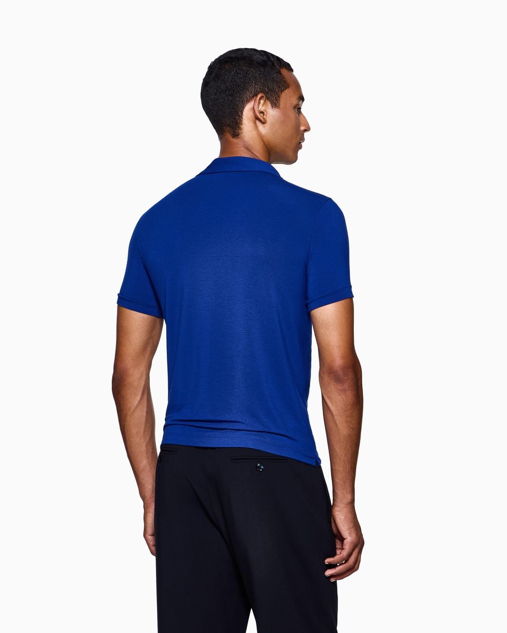 Giorgio Armani Blue Stretch Polo for men