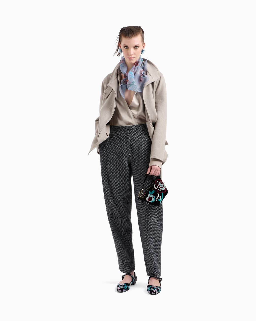 Giorgio Armani Natural Cashmere Coat With A Belt And Patch Pockets