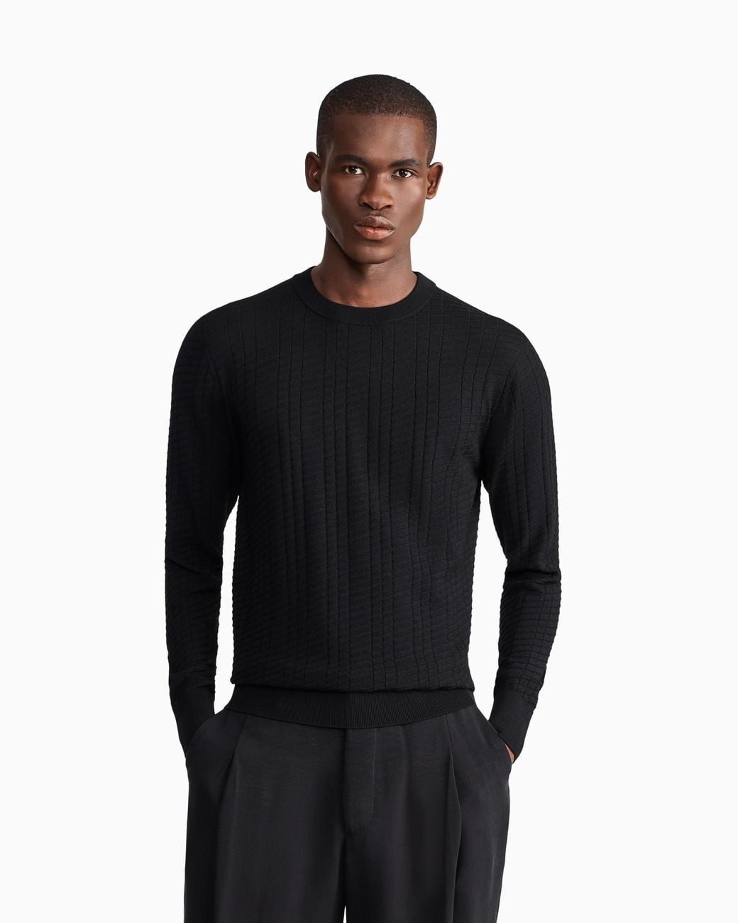 Giorgio Armani Blue Crewneck Sweater for men