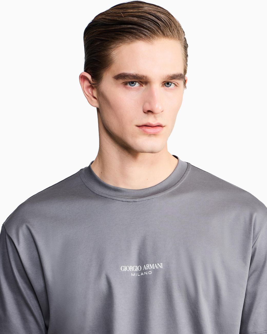 Giorgio Armani Blue Crew Neck T-Shirt for men