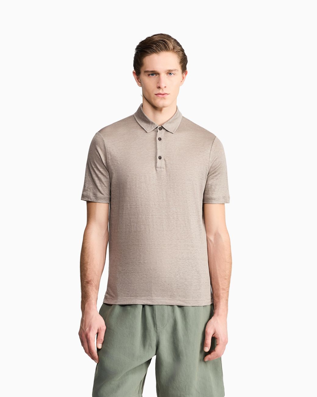 Giorgio Armani Natural Short Sleeve Polo for men