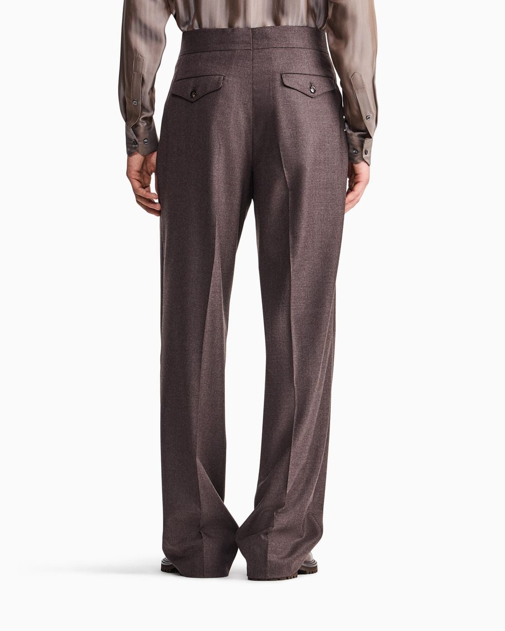 Giorgio Armani Brown Oversized Double Pleat Trousers for men