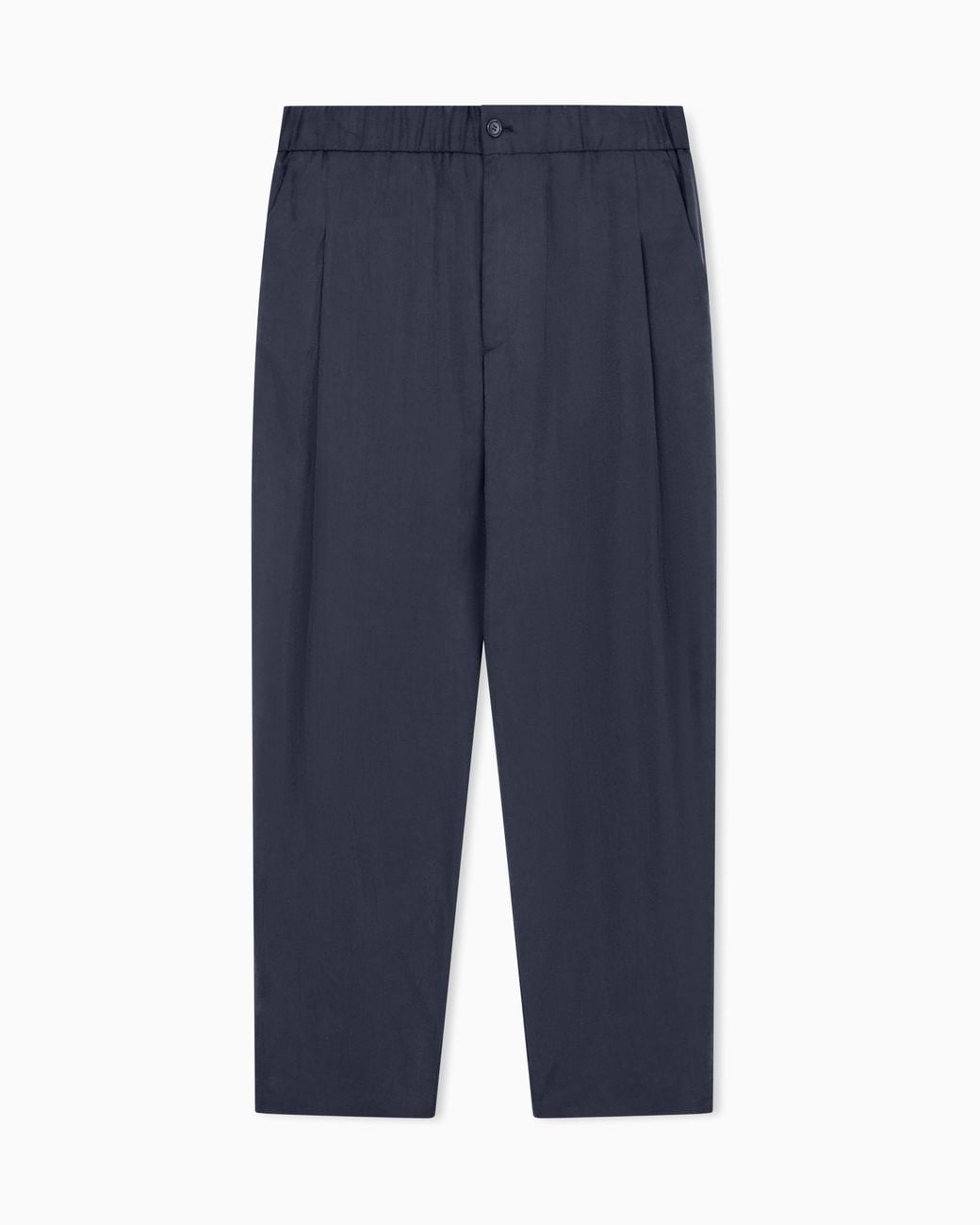 Giorgio Armani Blue Washed, Silk-Blend, Single-Pleat Trousers for men