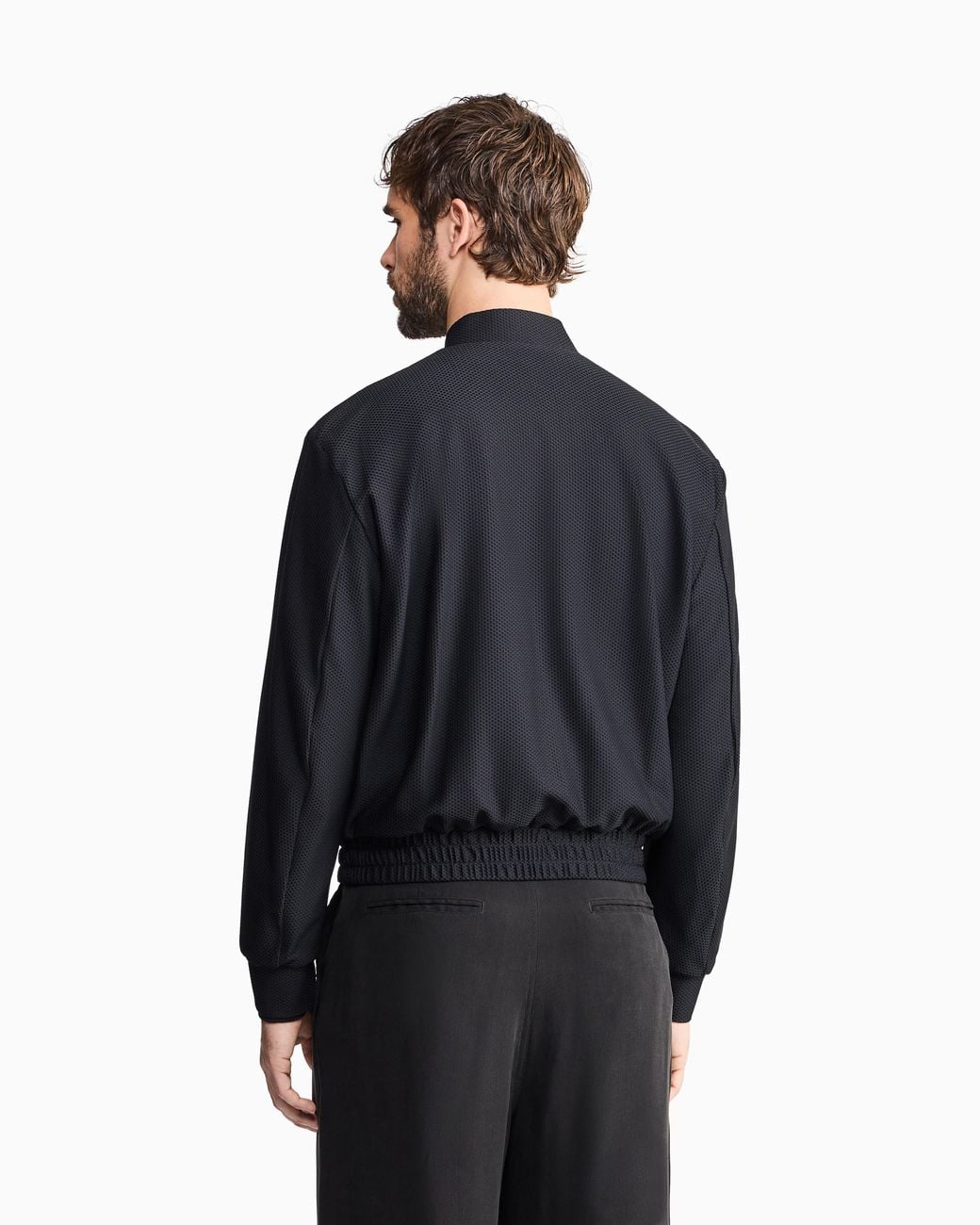 Giorgio Armani Blue Technical Waffle Blouson for men