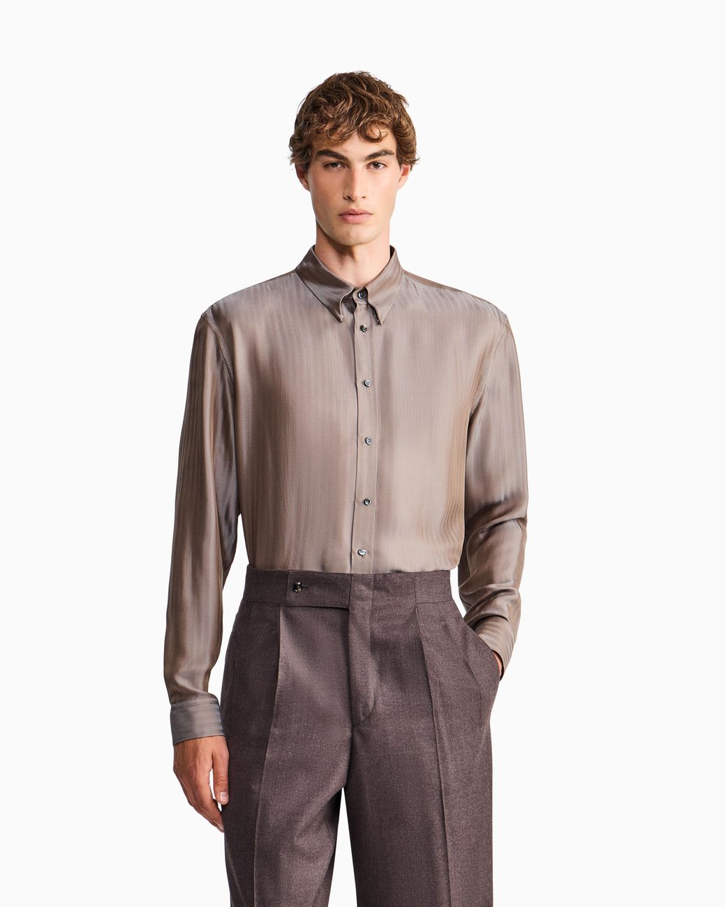 Giorgio Armani Brown Shirt Regular Fit for men