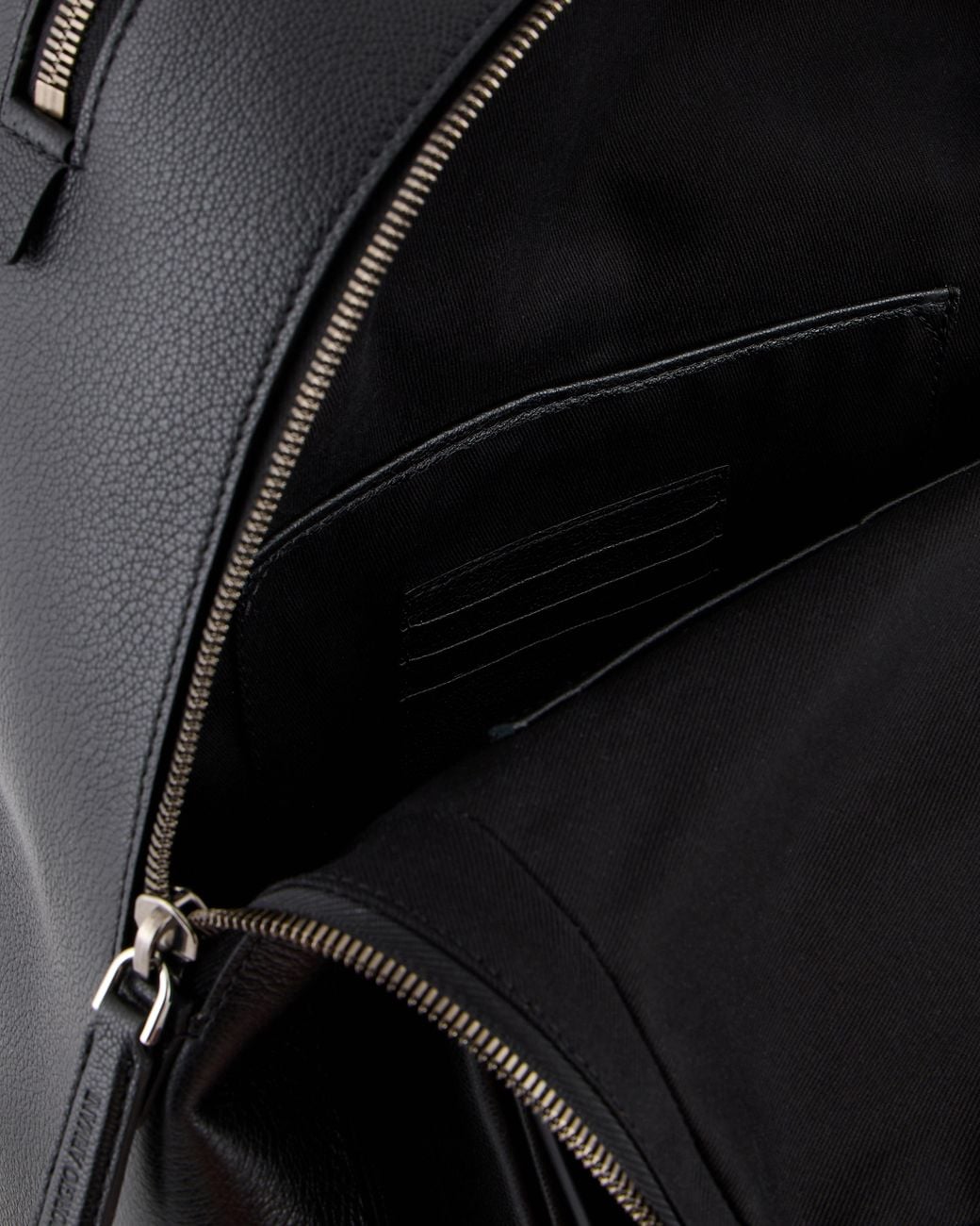 Giorgio Armani Black Round Leather Backpack for men