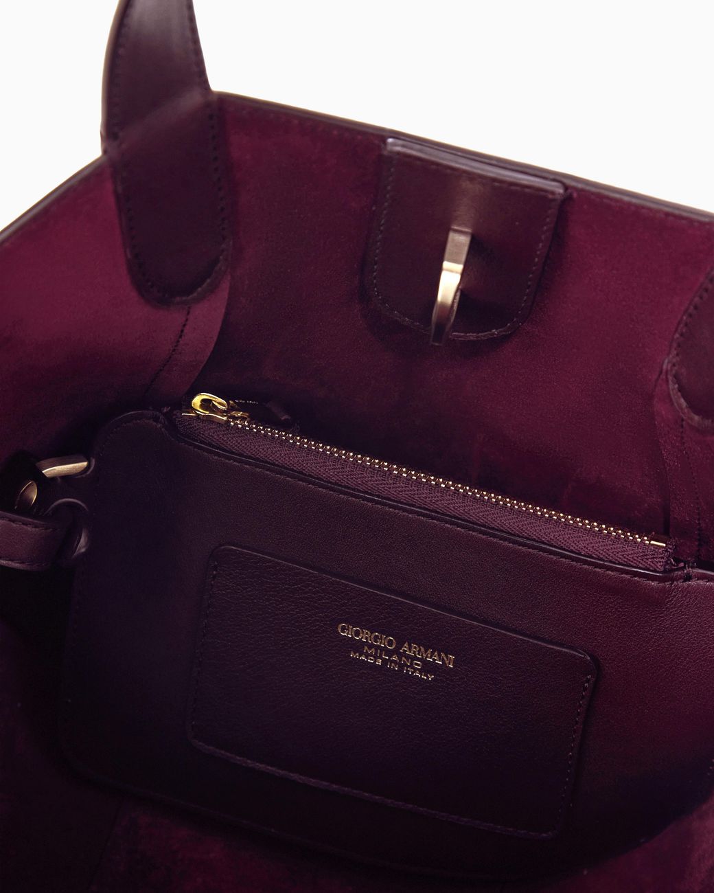 Giorgio Armani Blue Leather Handbag With A Geometric Base And A Snap-Hook Clasp