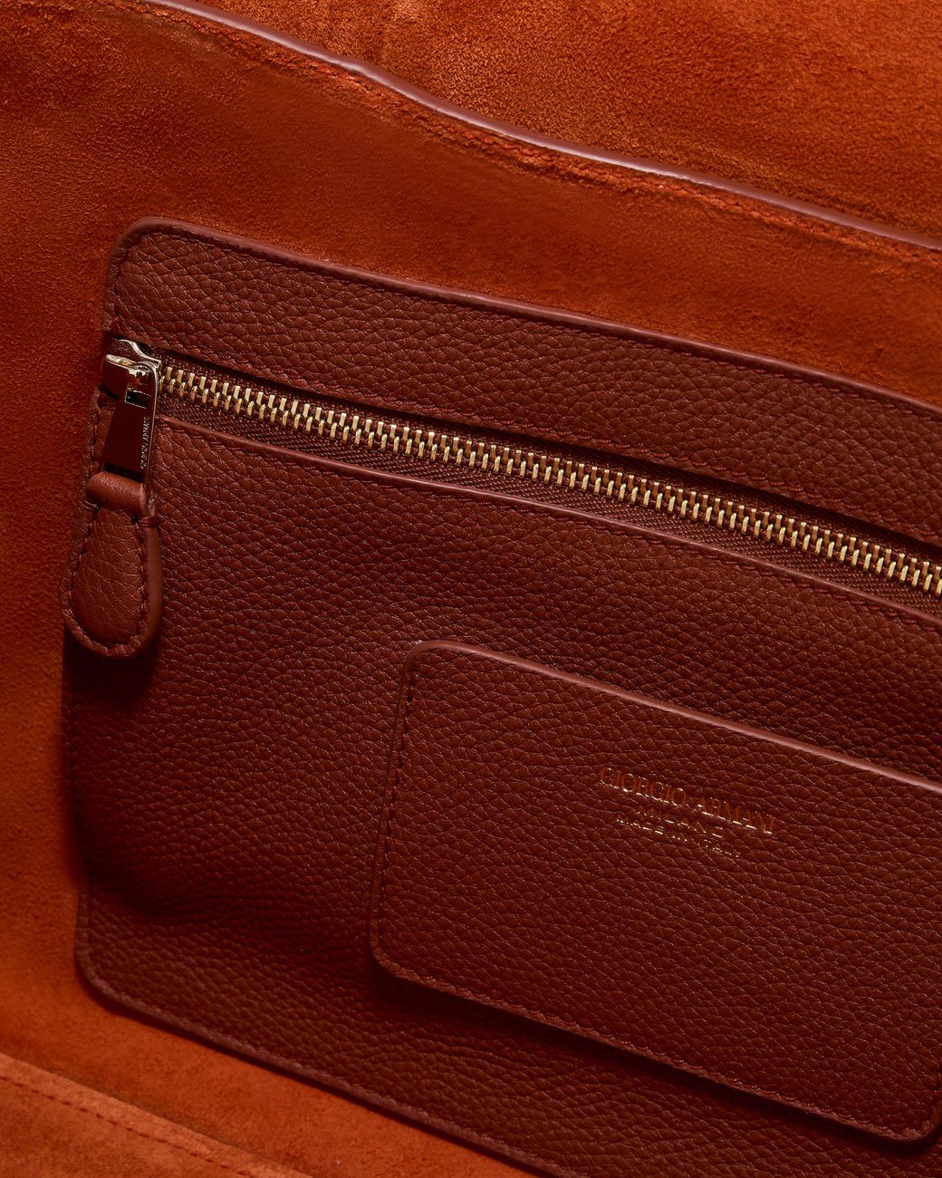 Giorgio Armani Red Small Pebbled Leather Shoulder Bag
