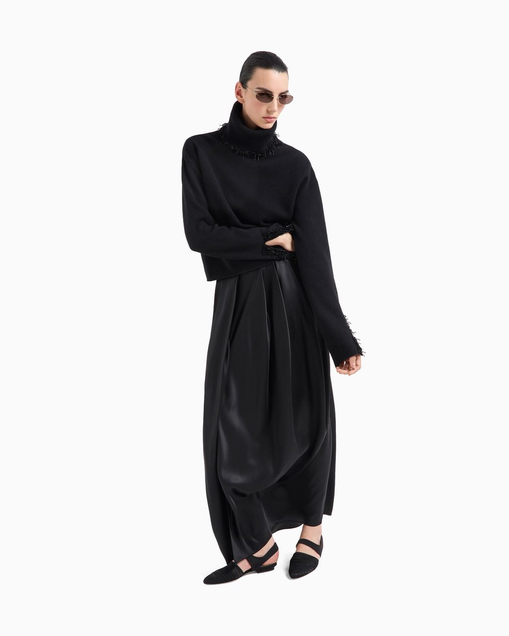 Giorgio Armani Black Mock-Neck Jumper