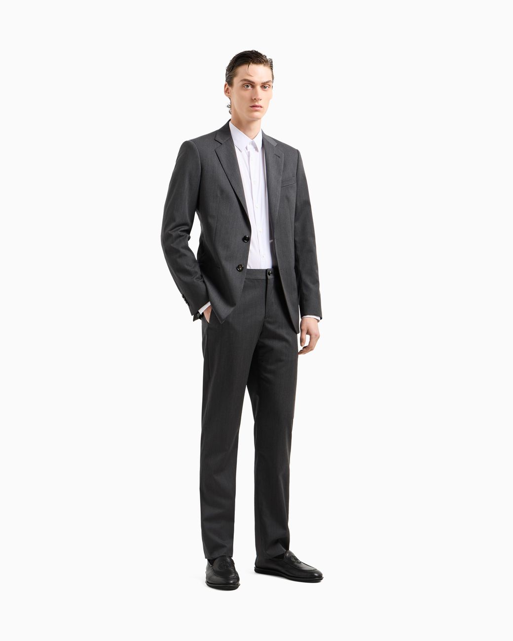 Giorgio Armani Black Single-Breasted Soho Line Suit for men