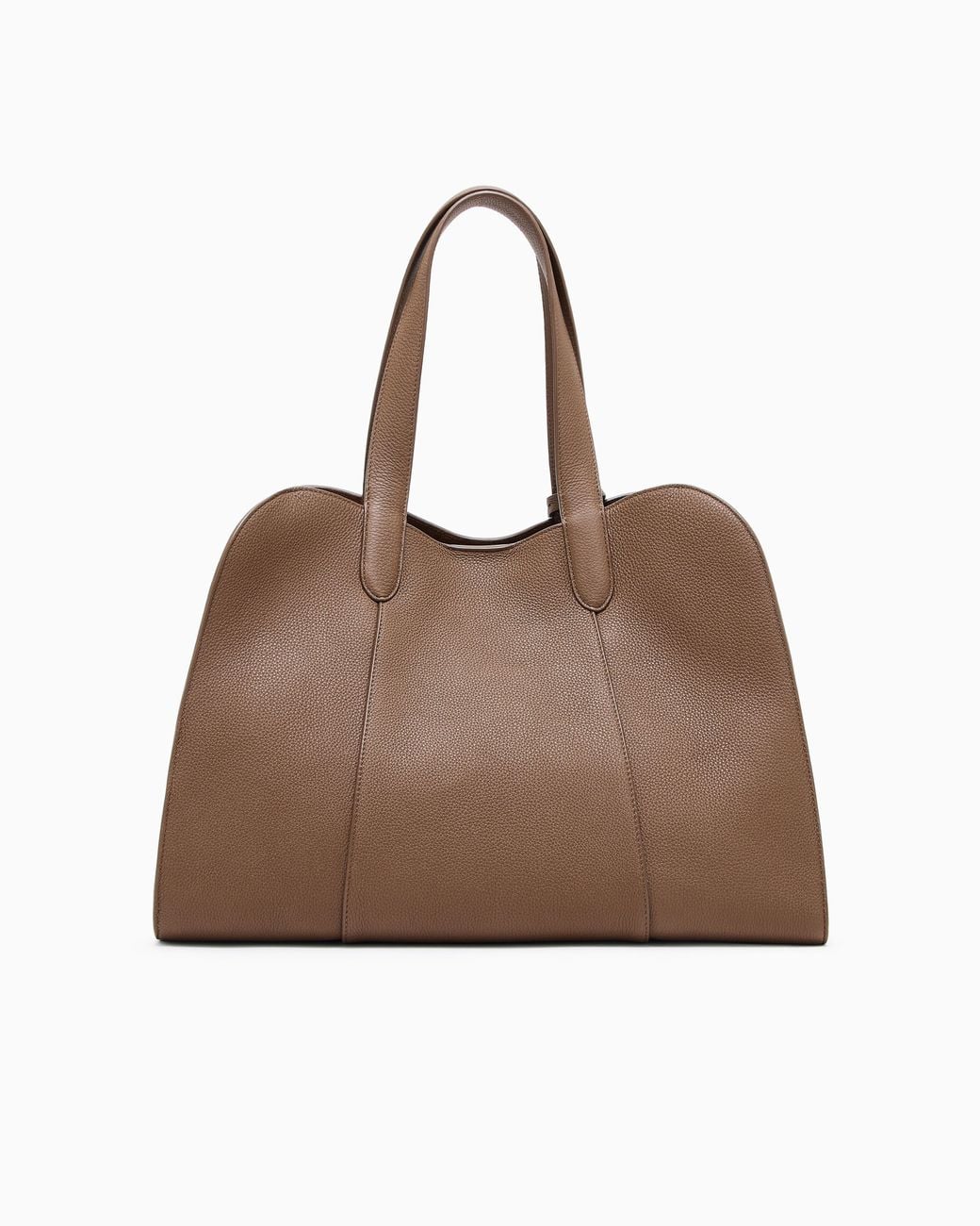 Giorgio Armani Brown Large Pebbled Leather Tote Bag