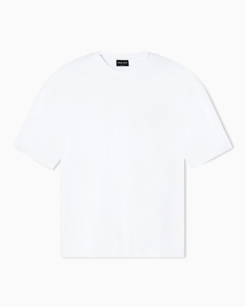 Giorgio Armani White Cotton Interlock Crew-Neck T-Shirt for men