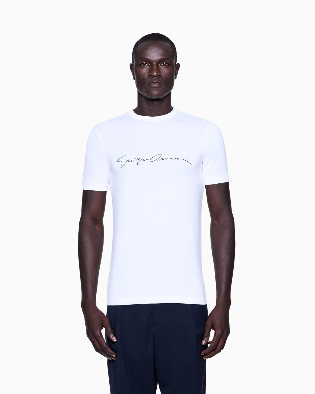 Giorgio Armani White Stretch T-Shirt for men