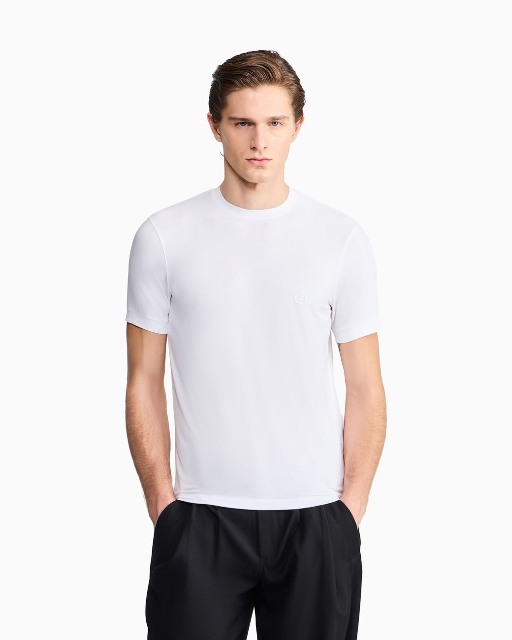 Giorgio Armani White Crew-Neck T-Shirt for men