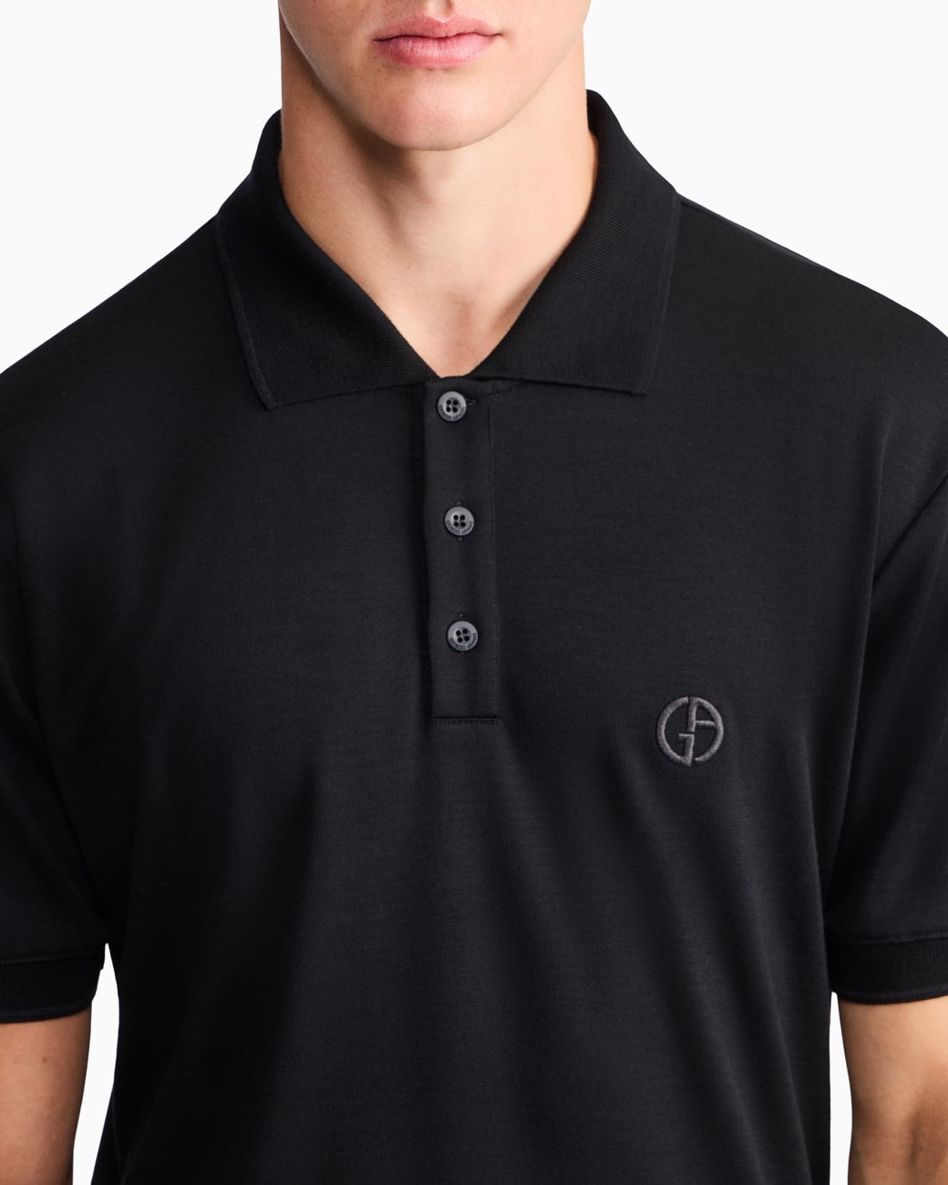 Giorgio Armani Black Polo Shirt Regular Fit for men
