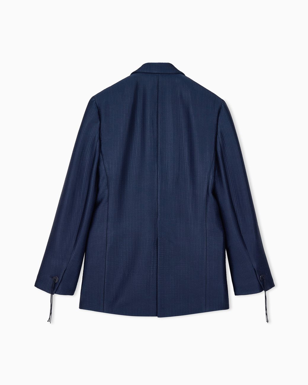 Giorgio Armani Blue Blazer Regular Fit Waffle Viscose And Wool
