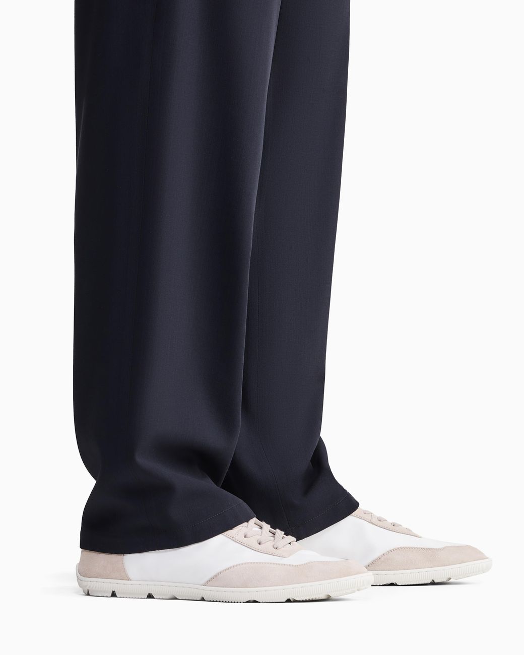 Giorgio Armani White Nylon And Suede Sneakers for men