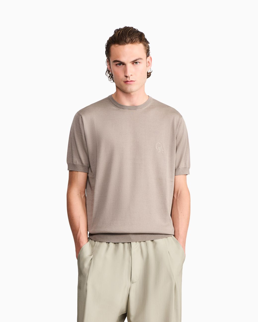 Giorgio Armani White Sweater Slim Fit for men