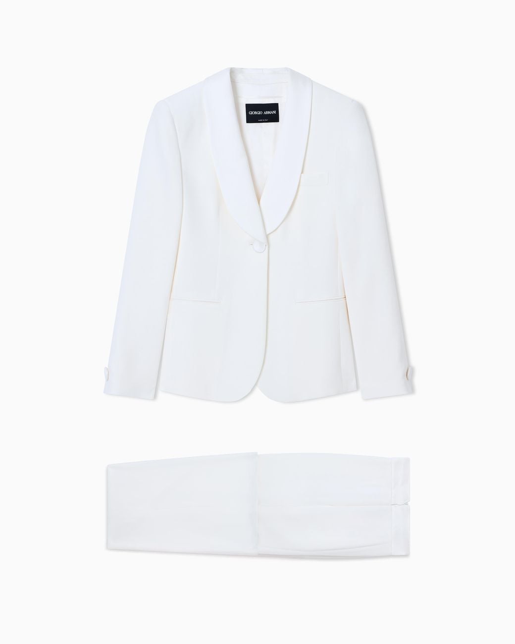 Giorgio Armani White Pure Silk Crêpe Tuxedo