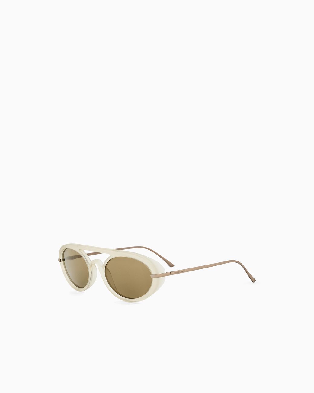 Giorgio Armani White Oval Sunglasses for men