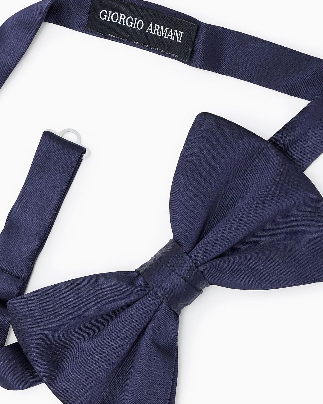 Giorgio Armani Blue Large, Pure Silk Knotted Bow Tie for men