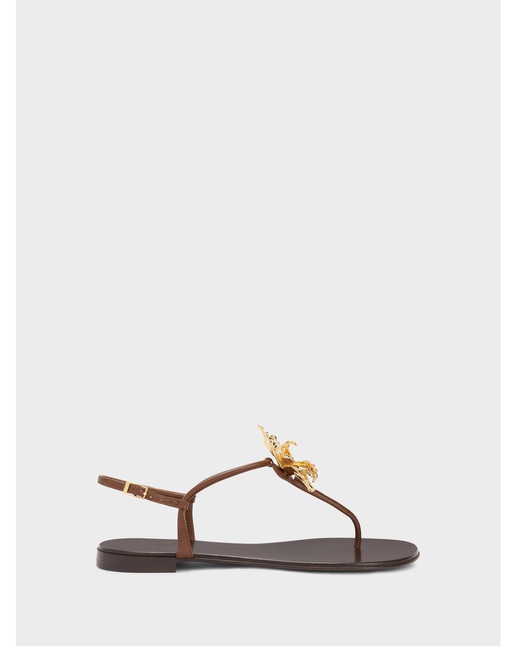 Giuseppe Zanotti Natural Orchid Flat Sandal