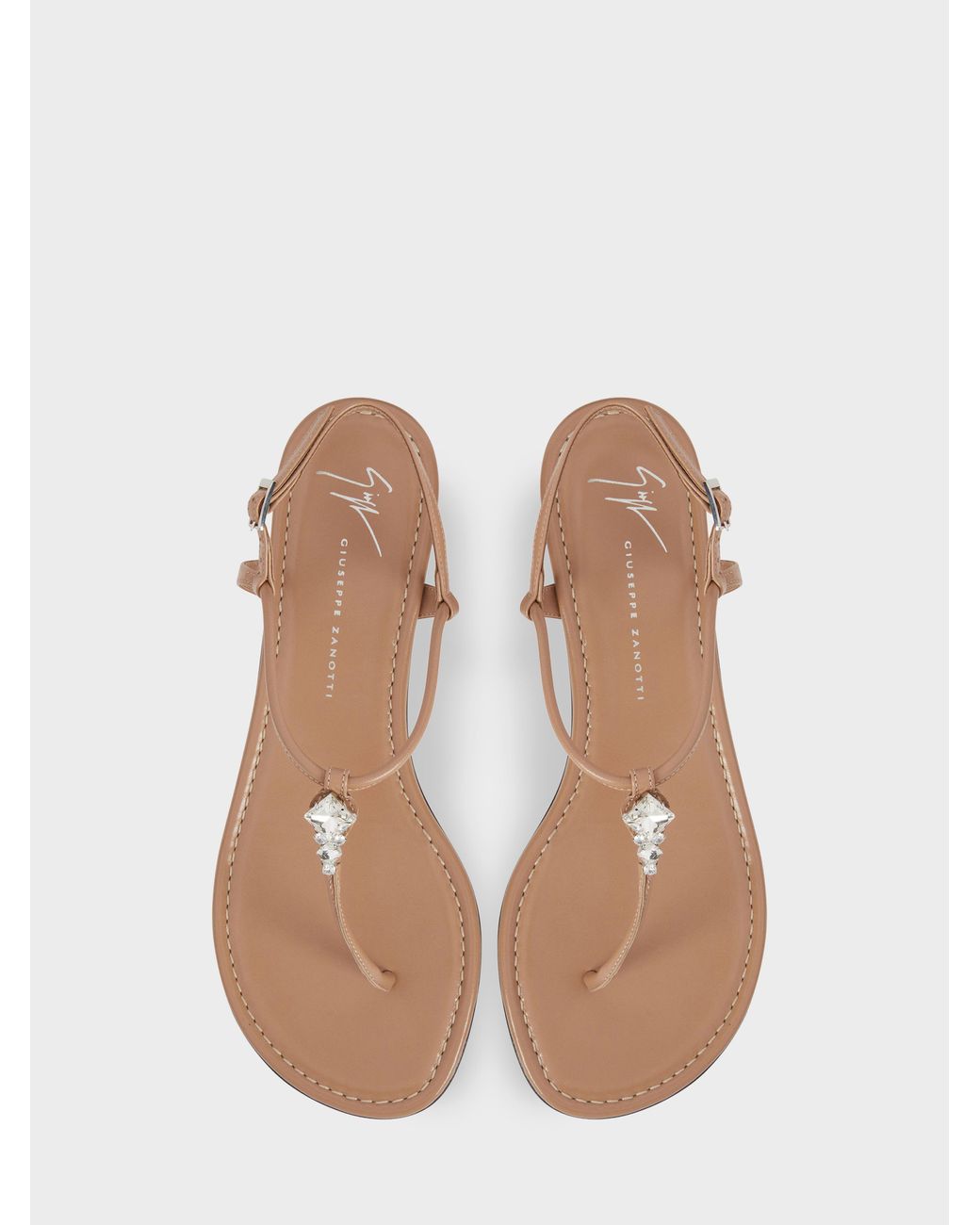 Giuseppe Zanotti Natural Anyelle Flat Sandal
