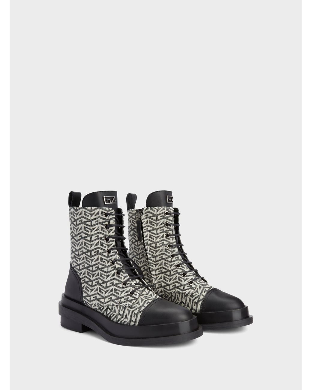 Giuseppe Zanotti White Malick Monogram Biker
