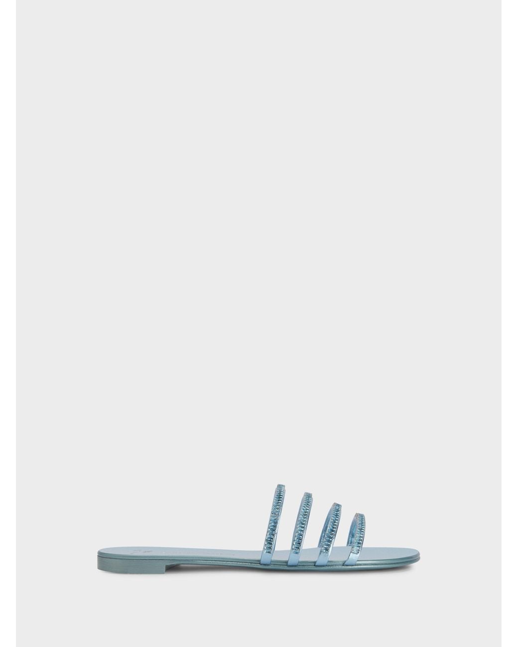 Giuseppe Zanotti White Iride Crystal Flat Sandal