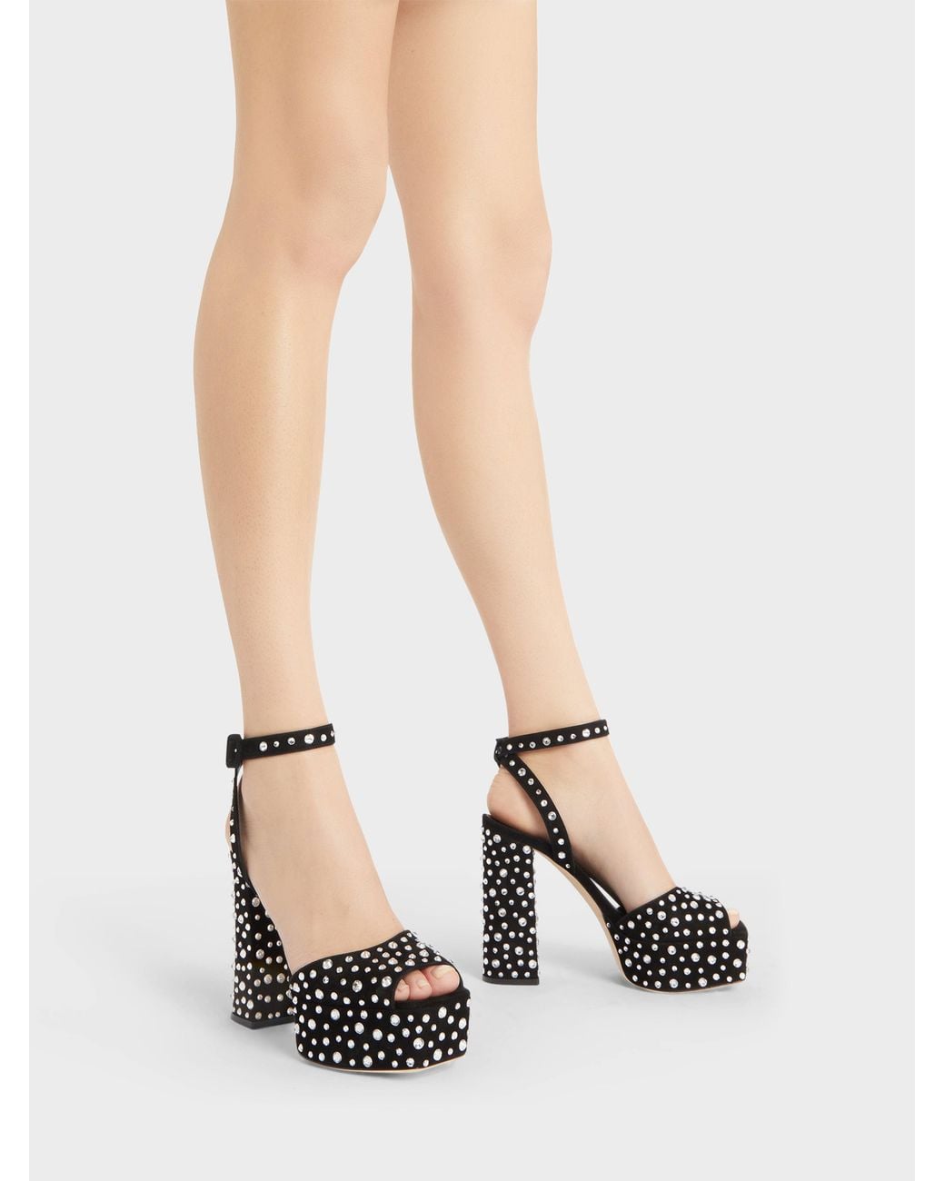 Giuseppe Zanotti White New Betty Sparkle Sandal 120