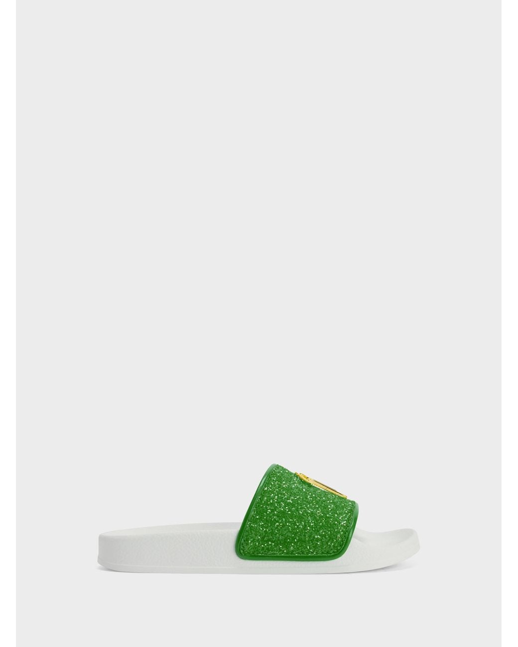 Giuseppe Zanotti Green Brett Glitter Slides
