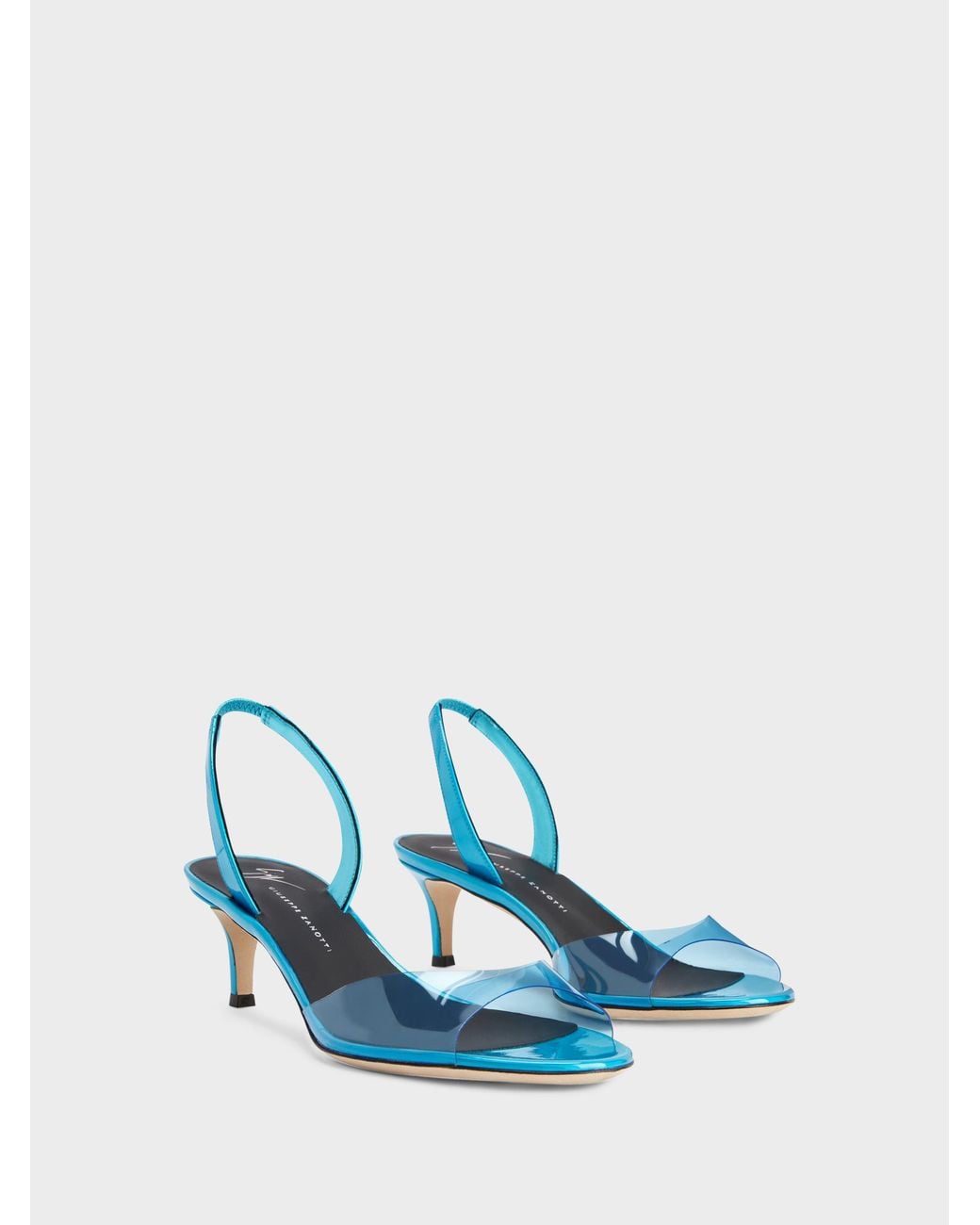Giuseppe Zanotti Blue Lilibeth Plexy Sandal 50