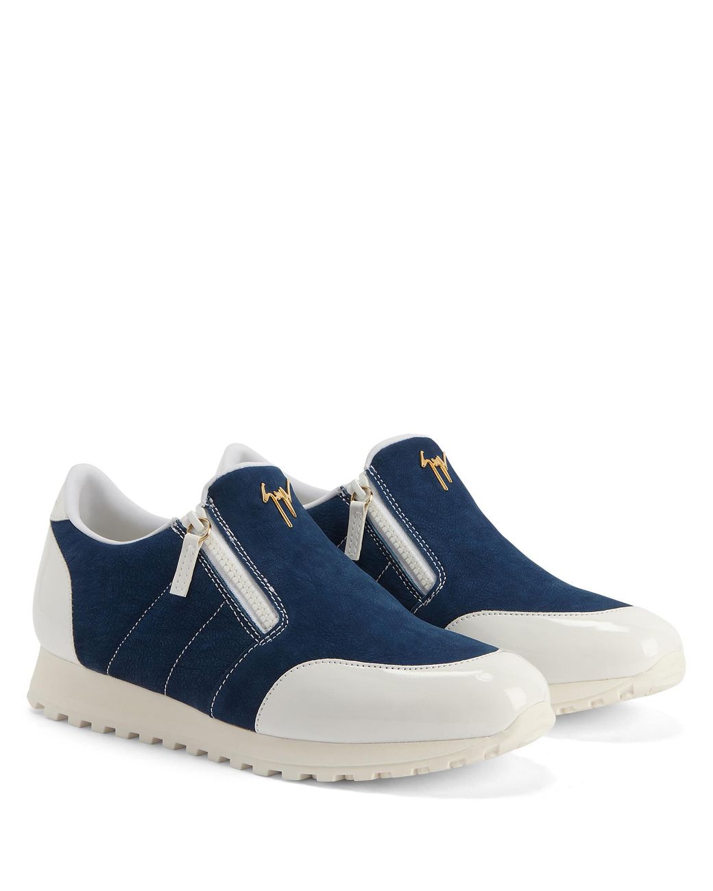 Giuseppe Zanotti Blue Ilde Run Double-Zip Low-Top Sneakers for men