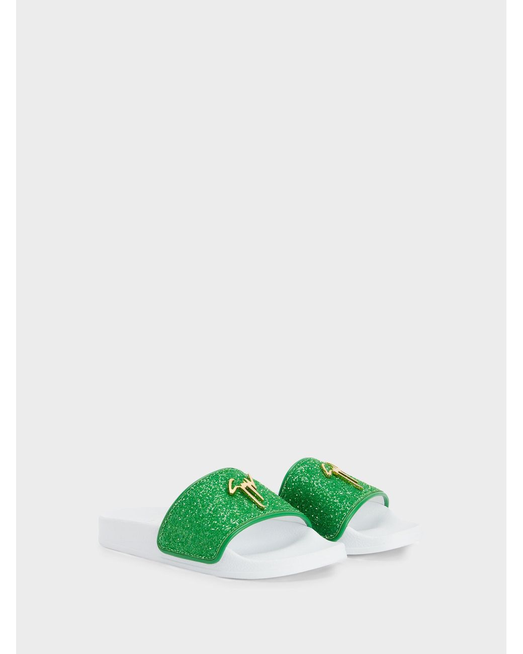 Giuseppe Zanotti Green Brett Glitter Slides