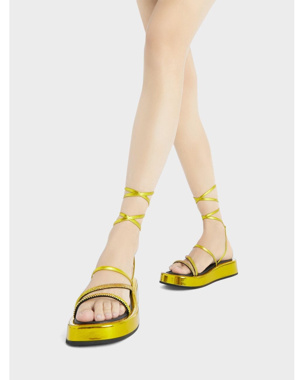 Giuseppe Zanotti Yellow Melburne Laces Sandal