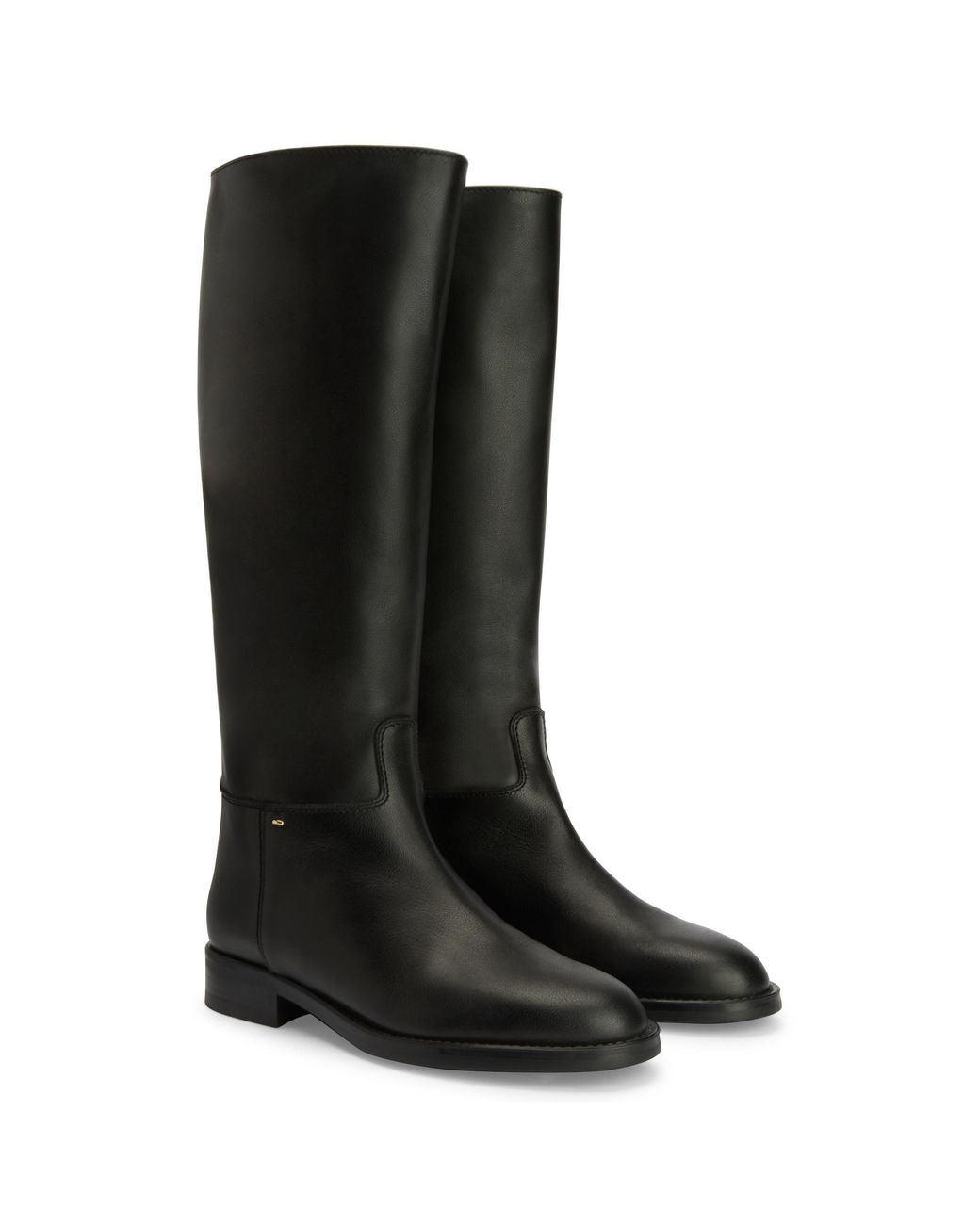 Giuseppe Zanotti Black Nourine Leather Mid-Calf Boots
