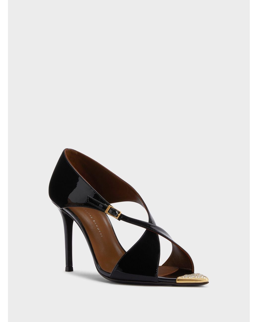 Giuseppe Zanotti Black Intriigo Croisée Crystal Sandal 90