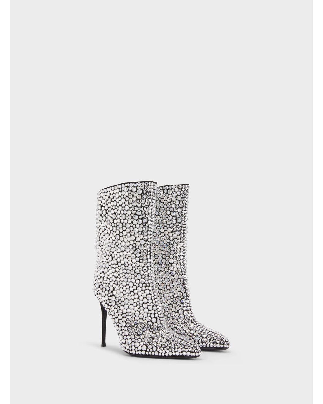 Giuseppe Zanotti White Merissa Sparkle Bootie 105