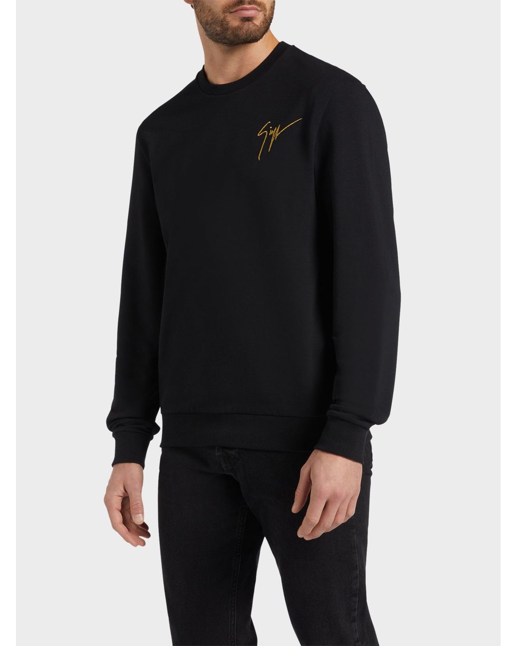 Giuseppe Zanotti Black Dragon Crystal Sweatshirt for men