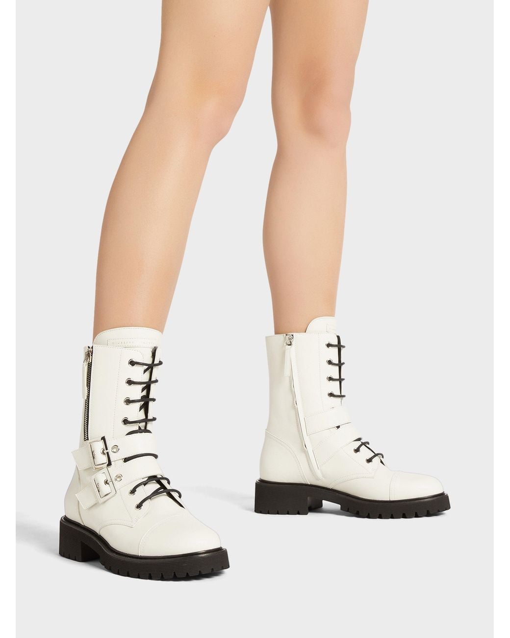 Giuseppe Zanotti White Urban Biker