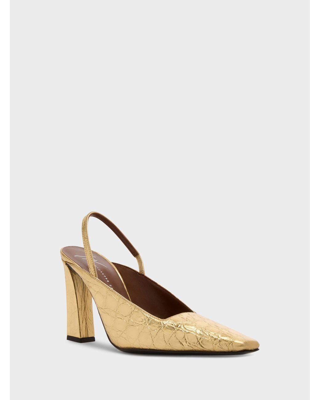 Giuseppe Zanotti Metallic 90Mm Brendha Crocodile-Print Square-Toe